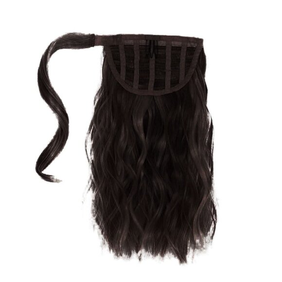 HairDo 18-inch Style-able Wavy Synthetic Ponytail, Heat-Friendly, Midnight Brown - Picture 3 of 6